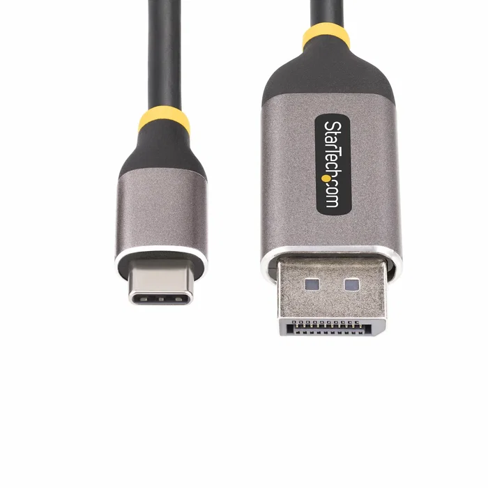 StarTech.com Cable Adaptador USB-C a DisplayPort de 3m, 8K 60Hz, 4K 144Hz, HDR10, Gris y Negro