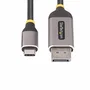 StarTech.com Cable Adaptador USB-C a DisplayPort de 3m, 8K 60Hz, 4K 144Hz, HDR10, Gris y Negro