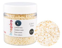 Innspiro Rocalla de Vidrio Redonda Ivory Crema 2,3mm 120g