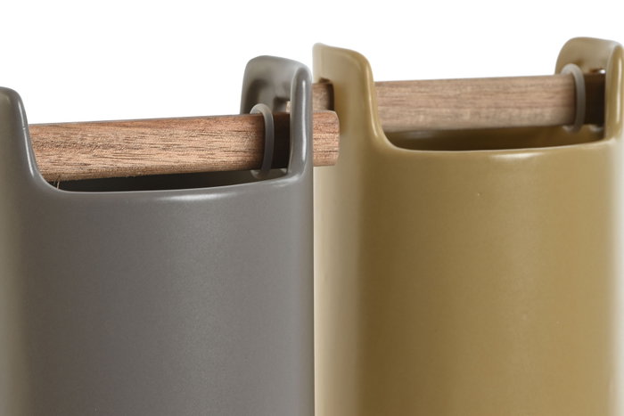 DKD Home Decor Cubertero de Gres y Acacia 10x10x16,5 cm Surtido DKD Home Decor Cubertero de Gres y Acacia 10x10x16,5 cm Surtido