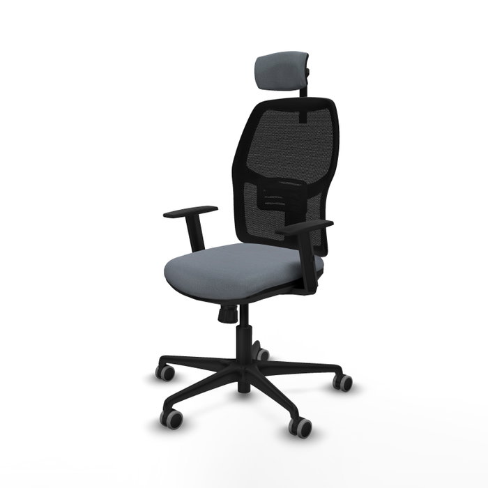 PIQUERAS Y CRESPO Silla de oficina Alfera con mecanismo Sincro, Gris y Negro
