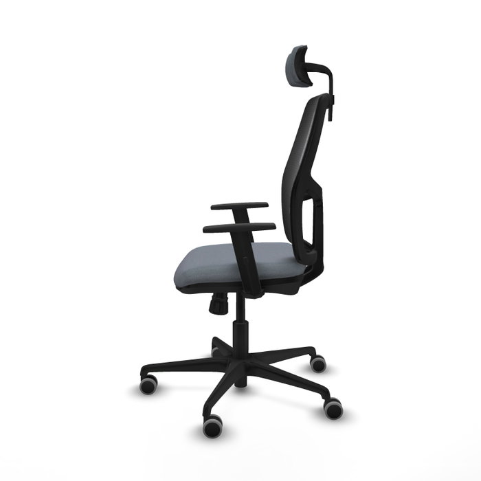 PIQUERAS Y CRESPO Silla de oficina Alfera con mecanismo Sincro, Gris y Negro