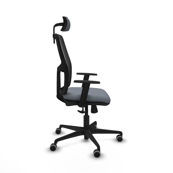 PIQUERAS Y CRESPO Silla de oficina Alfera con mecanismo Sincro, Gris y Negro