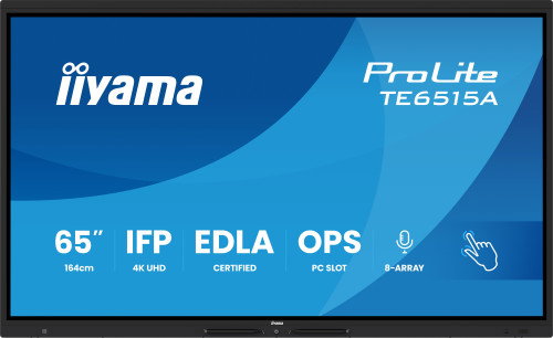 Iiyama TE6515A-B2AG Pantalla Táctil Interactiva 4K Android 65" | 8GB RAM 128GB | WiFi 6 | Panel VA | 40 Puntos Táctiles | Altavoces 40W | USB-C 100W | Micrófono Iiyama TE6515A-B2AG Pantalla Táctil Interactiva 4K Android 65" | 8GB RAM 128GB | WiFi 6 | Panel VA | 40 Puntos Táctiles | Altavoces 40W | USB-C 100W | Micrófono