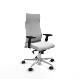 PIQUERAS Y CRESPO Sillón Albacete Blanco con Mecanismo Sincro y Base de Aluminio