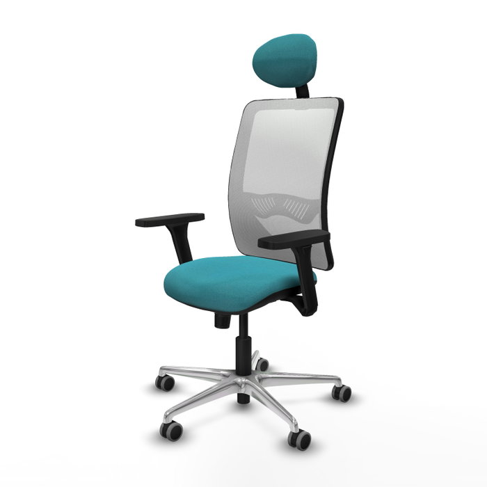 PIQUERAS Y CRESPO Silla de oficina Zulema con Mecanismo Sincro, Tela Turquesa y Malla Blanca PIQUERAS Y CRESPO Silla de oficina Zulema con Mecanismo Sincro, Tela Turquesa y Malla Blanca