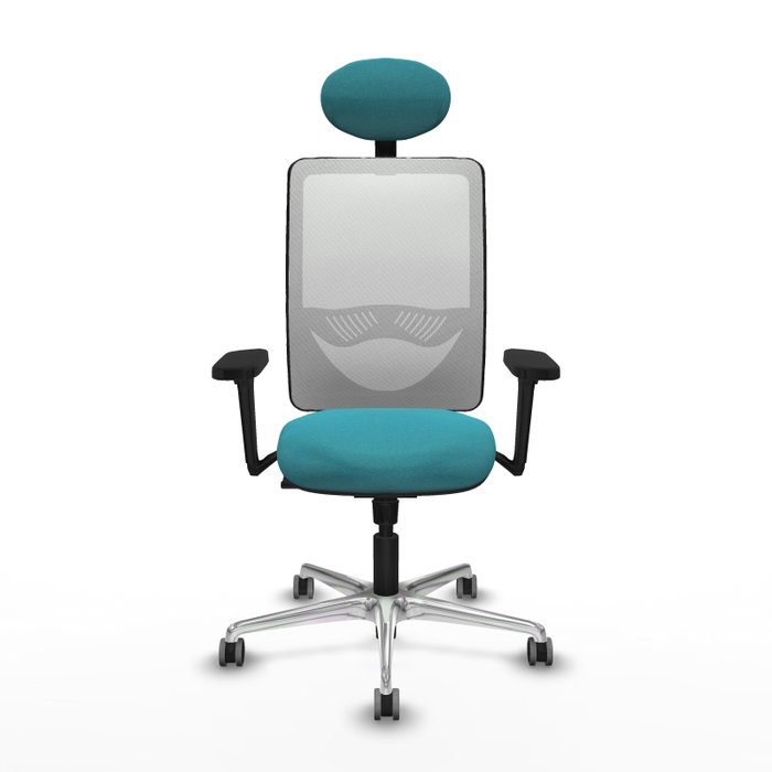 PIQUERAS Y CRESPO Silla de oficina Zulema con Mecanismo Sincro, Tela Turquesa y Malla Blanca PIQUERAS Y CRESPO Silla de oficina Zulema con Mecanismo Sincro, Tela Turquesa y Malla Blanca