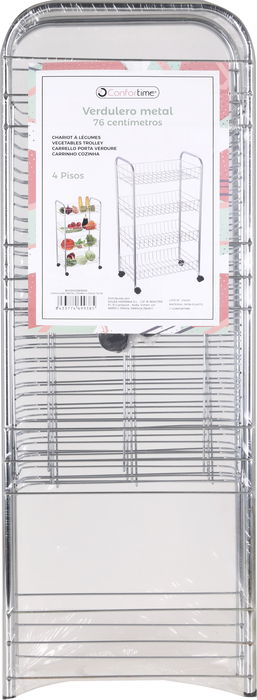 Confortime Verdulero Metal Cromo 4 Pisos 72 cm (6 Unidades)
