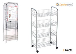Confortime Verdulero Metal Cromo 4 Pisos 72 cm (6 Unidades)