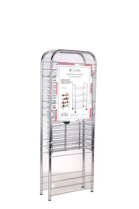 Confortime Verdulero Metal Cromo 4 Pisos 72 cm (6 Unidades)