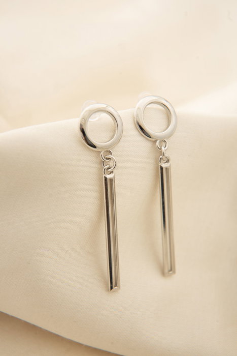 Heliophilia Silver CKP9067 Pendientes de Metal con Acabado Lacado, Resistentes al Deslustre y Antialérgicos