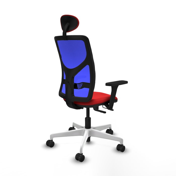 PIQUERAS Y CRESPO Silla de oficina Motilla con mecanismo Sincro/Traslack Rojo y Azul