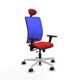 PIQUERAS Y CRESPO Silla de oficina Motilla con mecanismo Sincro/Traslack Rojo y Azul