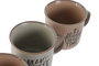 DKD Home Decor Set de 4 Tazas de Gres Mate Rosa 285ml
