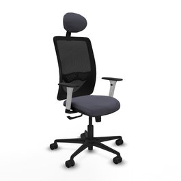 PIQUERAS Y CRESPO Silla de oficina Zulema Gris oscuro y Negro