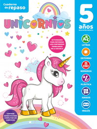SALDAÑA, Cuaderno de repaso temático luminiscente 5 años unicornios - SALDAÑA