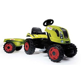 Smoby Tractor de pedal Farmer XL con Remolque para niños - Aventura con Bocina y Capó Practicable