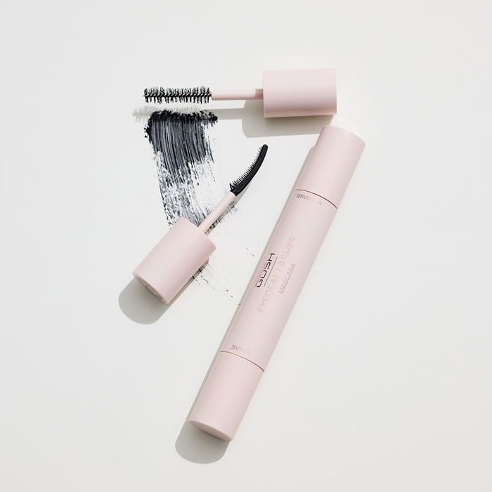 GOSH EYEDEAL LASHES Máscara de Pestañas 2 en 1 para Volumen y Longitud, Cepillo Curvado, Fórmula Resistente, 8 ml