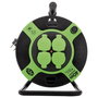 Rev Carrete de cable de plástico 40m IP44 4 tomas negro/verde