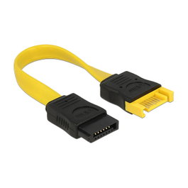 DeLOCK Cable de extensión SATA III 6 Gb/s 10 cm Amarillo/Negro