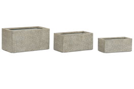 DKD Home Decor Set de 3 Jardineras Magnesia Beige