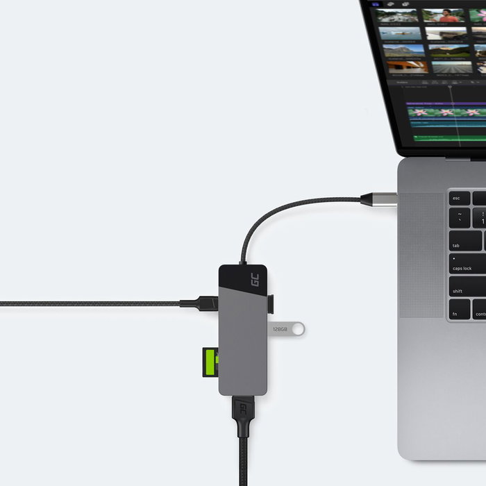 Green Cell HUBGC01 Hub de interfaces USB-C con HDMI 4K y puertos USB 3.2 Green Cell HUBGC01 Hub de interfaces USB-C con HDMI 4K y puertos USB 3.2
