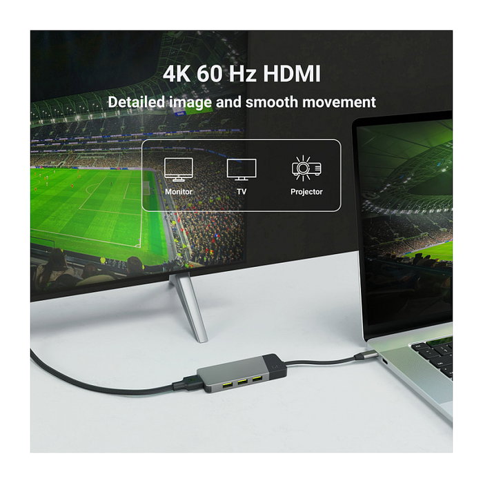 Green Cell HUBGC01 Hub de interfaces USB-C con HDMI 4K y puertos USB 3.2 Green Cell HUBGC01 Hub de interfaces USB-C con HDMI 4K y puertos USB 3.2