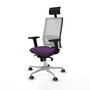 PIQUERAS Y CRESPO Silla de oficina Horna Morado con malla Blanca