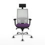 PIQUERAS Y CRESPO Silla de oficina Horna Morado con malla Blanca
