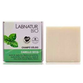 LABNATUR BIO Champú Sólido para Cabello Seco 75g - Certificado Bio - con Aceite de Jojoba, Manteca de Karité y Menta
