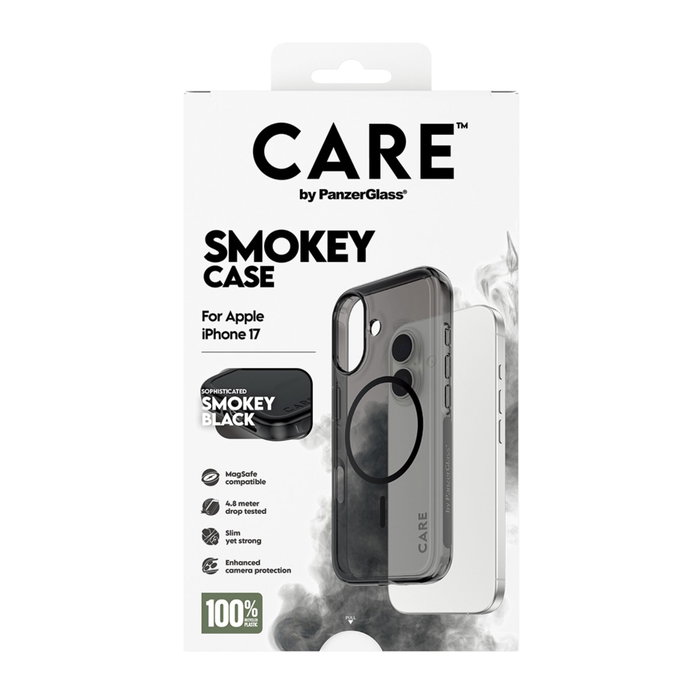 PanzerGlass CARE™ Smokey Case con MagSafe para iPhone 17 - Negro
