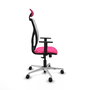 PIQUERAS Y CRESPO Silla de oficina Motilla con mecanismo Sincro Rosa y Blanco