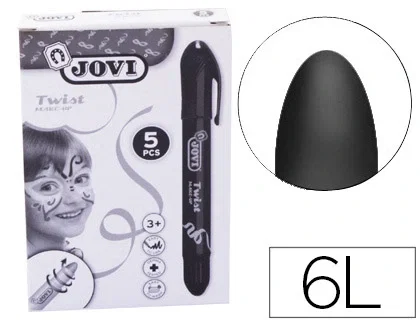 Jovi Maquillaje en Barra Twist Make-Up Negro Caja de 5 Unidades Jovi Maquillaje en Barra Twist Make-Up Negro Caja de 5 Unidades