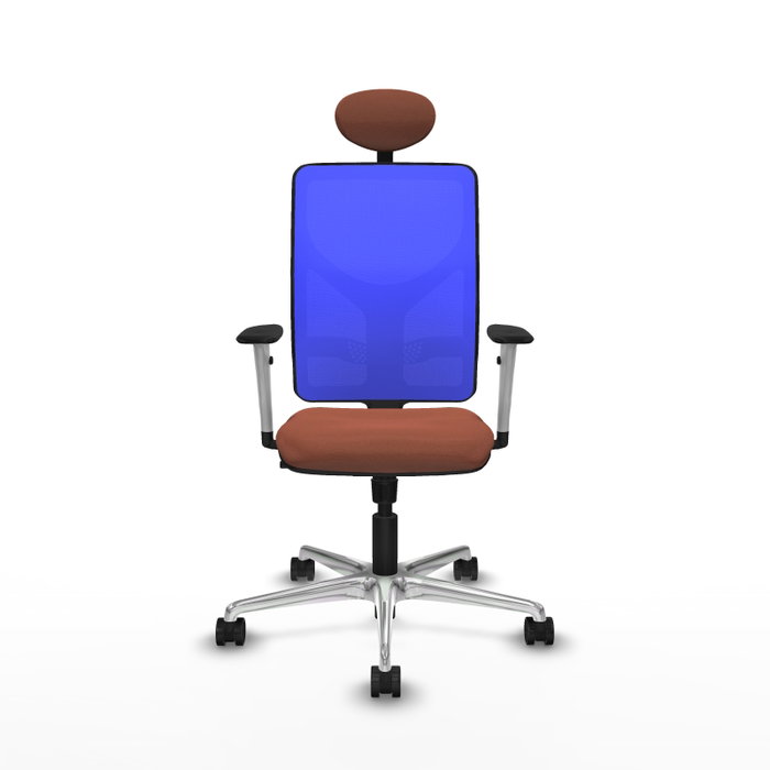 PIQUERAS Y CRESPO Silla de oficina Motilla con mecanismo Sincro, color Marrón y Azul