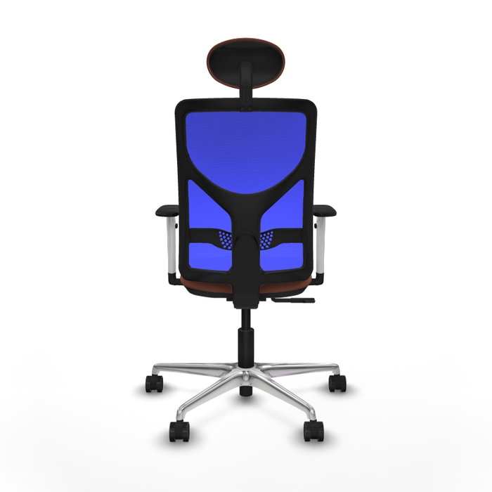 PIQUERAS Y CRESPO Silla de oficina Motilla con mecanismo Sincro, color Marrón y Azul