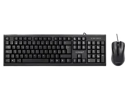 Q-connect Set de teclado y ratón con cable color negro