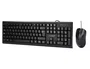 Q-connect Set Teclado y Ratón con Cable, USB, Color Negro