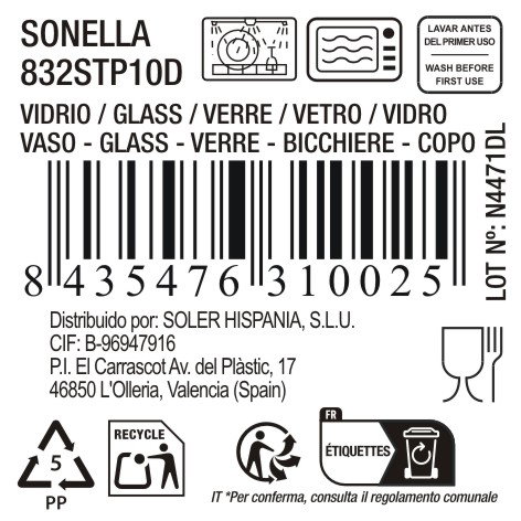La Mediterranea Vaso Alto Sonella Morado (36 Unidades) inevitable