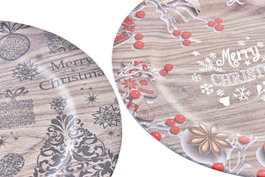 DKD Home Decor Centro de Mesa Navidad Tradicional Rojo Negro 33 x 2 x 33 cm (12 Unidades)