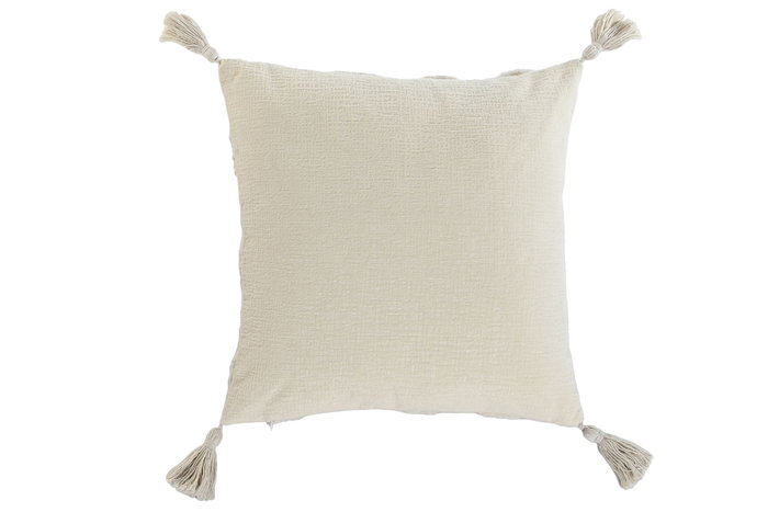DKD Home Decor Cojín Poliéster Crudo 45x8x45