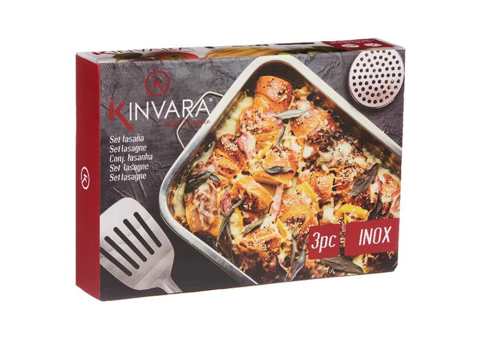 Kinvara Set 3 Piezas Rustidera 36x26 cm Pala Dispensador Acero Inoxidable Plata (Set de 6) Kinvara Set 3 Piezas Rustidera 36x26 cm Pala Dispensador Acero Inoxidable Plata (Set de 6)