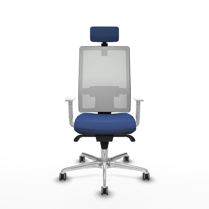 PIQUERAS Y CRESPO Silla de oficina Horna con mecanismo Sincro Azul marino y Blanco PIQUERAS Y CRESPO Silla de oficina Horna con mecanismo Sincro Azul marino y Blanco