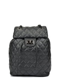 Anna Luchini Mochila de Piel Negra SS22-AL-2165-NERO
