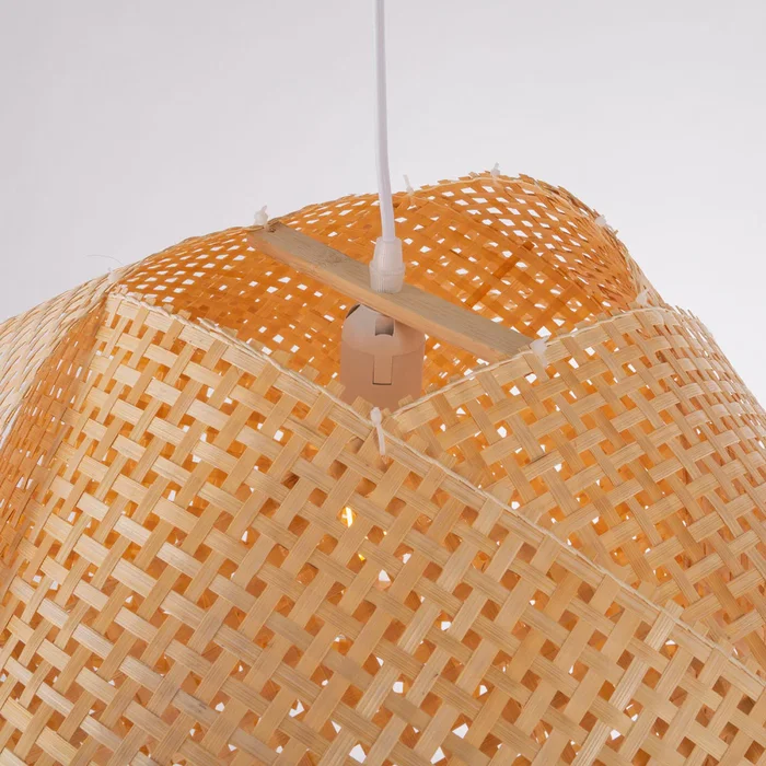 Badalona Lámpara Colgante Bambú SKD-P80025 Estilo Natural, Mediterráneo, Boho-Chic para Salón, Comedor, Dormitorio