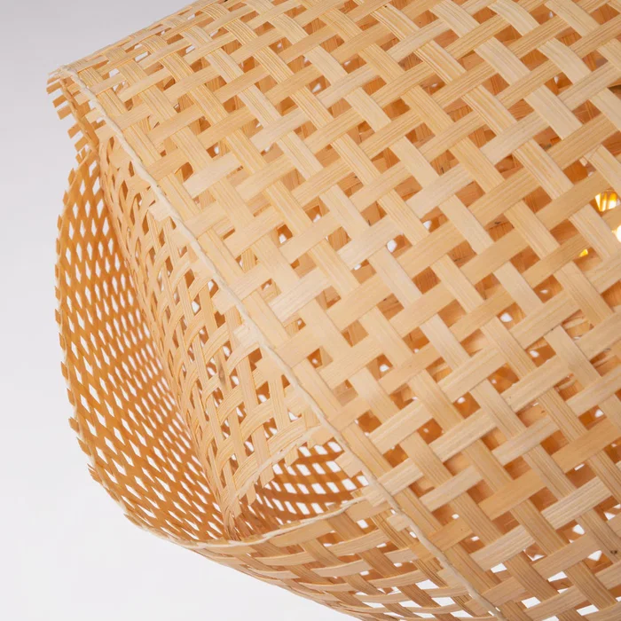 Badalona Lámpara Colgante Bambú SKD-P80025 Estilo Natural, Mediterráneo, Boho-Chic para Salón, Comedor, Dormitorio