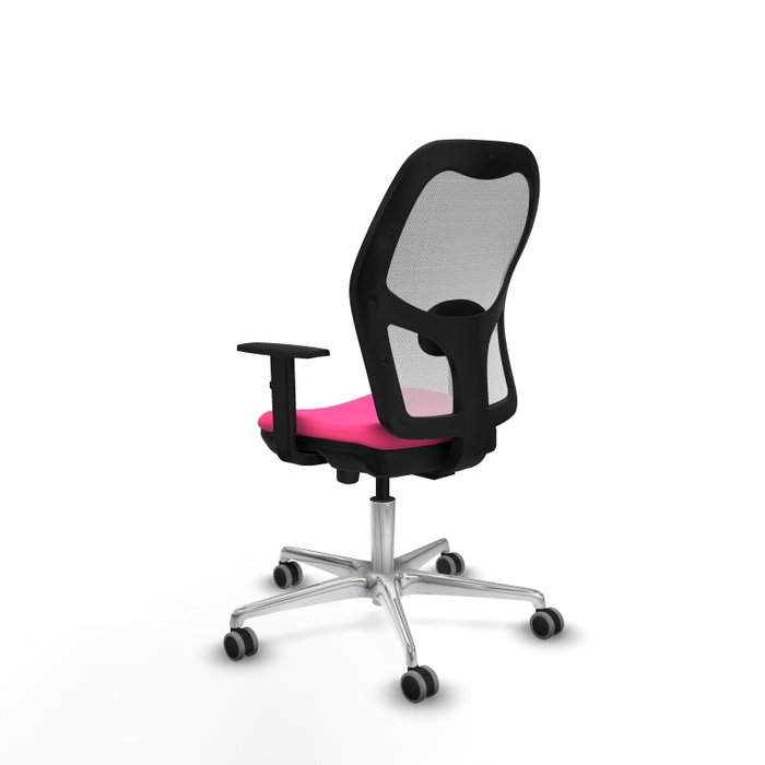 PIQUERAS Y CRESPO Silla de oficina Jorquera Rosa y Blanca con mecanismo Sincro/Traslack