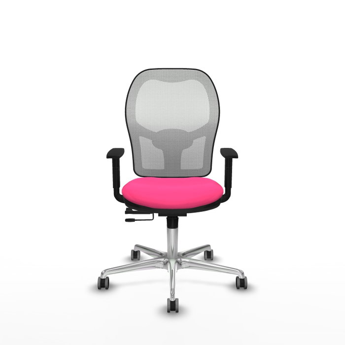 PIQUERAS Y CRESPO Silla de oficina Jorquera Rosa y Blanca con mecanismo Sincro/Traslack