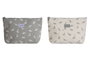 DKD Home Decor Neceser Baby Dinos 23 Blanco Gris Canvas Algodon 8 x 21 x 33 cm (2 Unidades)