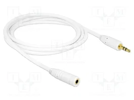 DeLOCK Cable de extensión de audio 3,5 mm Macho a Hembra, 2 m, Blanco
