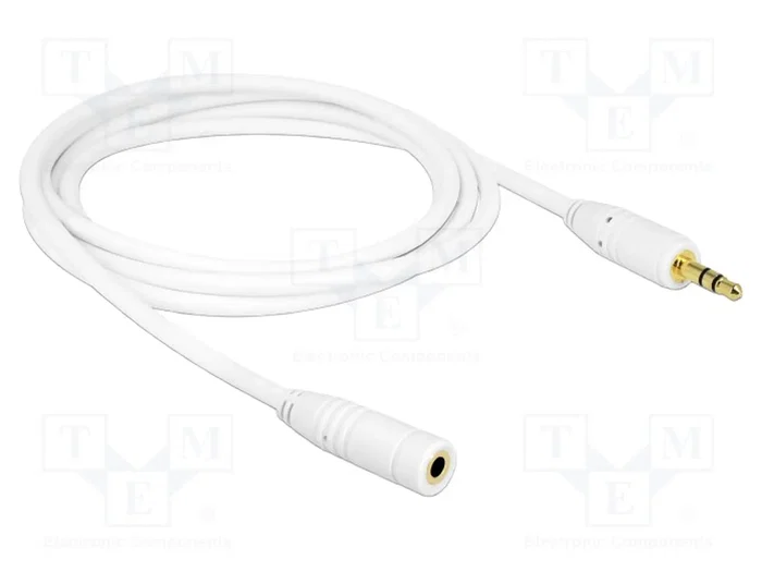 DeLOCK Cable de extensión de audio 3,5 mm Macho a Hembra, 2 m, Blanco DeLOCK Cable de extensión de audio 3,5 mm Macho a Hembra, 2 m, Blanco